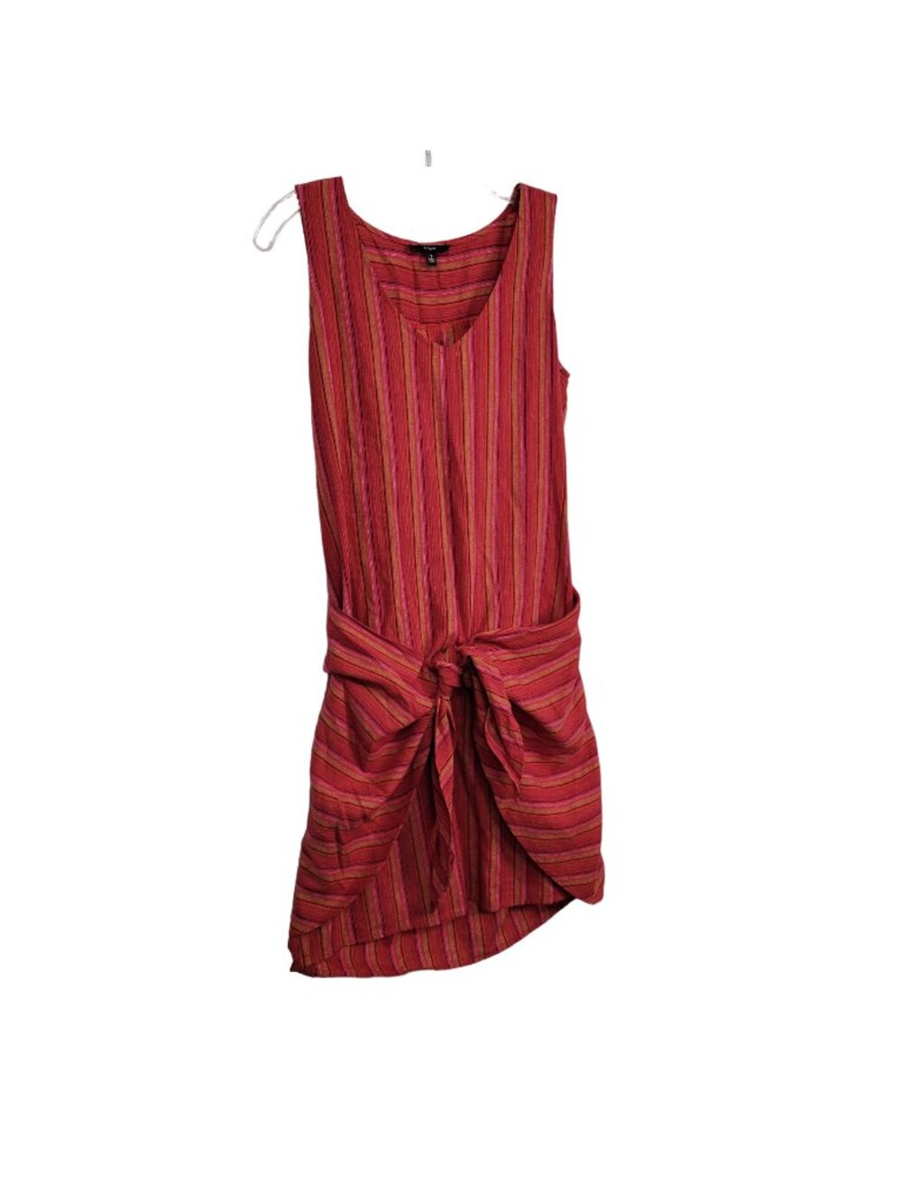 Drew Size S Dress Desert Stripe Sarong Skirt Linen Rayon Sleeveless Pullover Red
